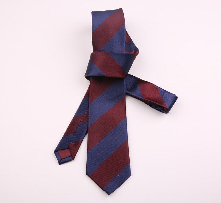 Mærke 7cm slanke mand slips luksus stribe slank slips klassisk herre brudekjole mænd slips fest forretning skjorte slips