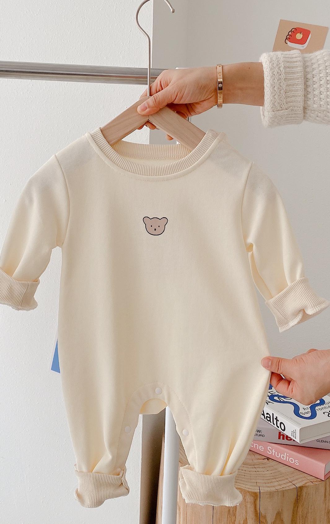 Baby Overall Langarm Mit Cartoon Prints - Warmer Strampler Für Jungen & Mädchen