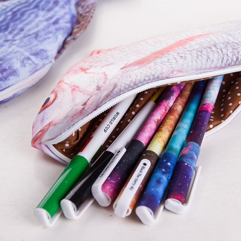 Trousse à crayons en forme de poisson, mignon Kawaii, sac à crayons en tissu pour écoliers, pour enfants, nouveauté de