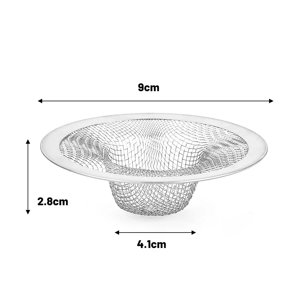 Filtro de acero inoxidable para fregadero de cocina, coladores de malla para alcantarillado, bolsas de malla desechables para filtro de fregadero, drenaje de suelo de baño, filtro de residuos de pelo: Blanco