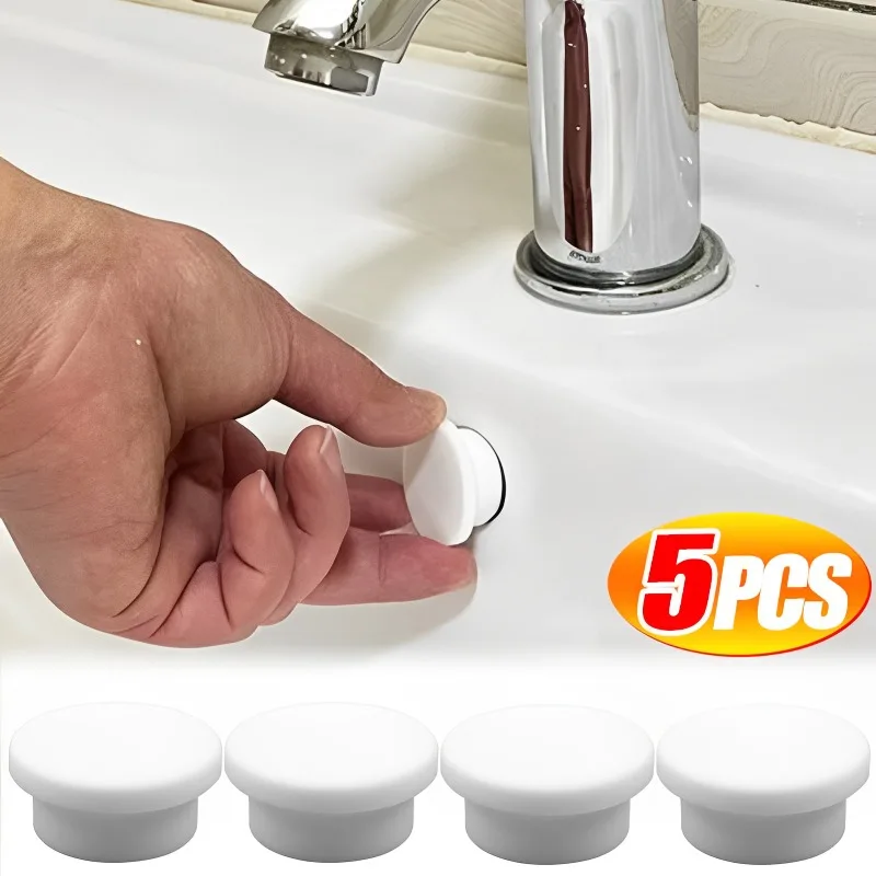 5/1PCS Wash Basin Overflow Ring Kitchen Bathroom Sewer Drain Cover Sink Seal Plug Bathtub Rubber Stopper for Kitchen Accessories