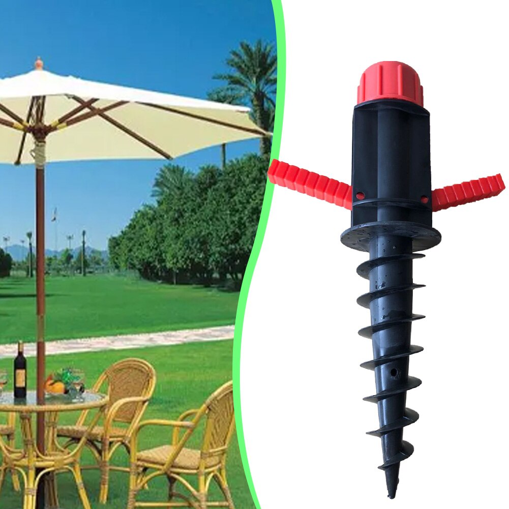 Insert Holder Heavy Duty Parasol Fixing Garden Ground Spike Umbrella Sand Anchor Camping Outdoor Beach Stand Spiral Patio