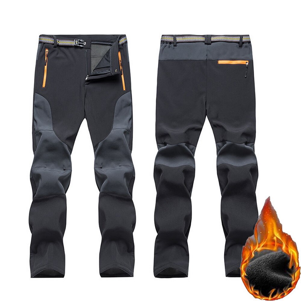 NUONEKO Winter Mens Pants Outdoor Waterproof HikingTrousers Climbing Trekking Skiing Thick Warm Windproof Male Pants PM48