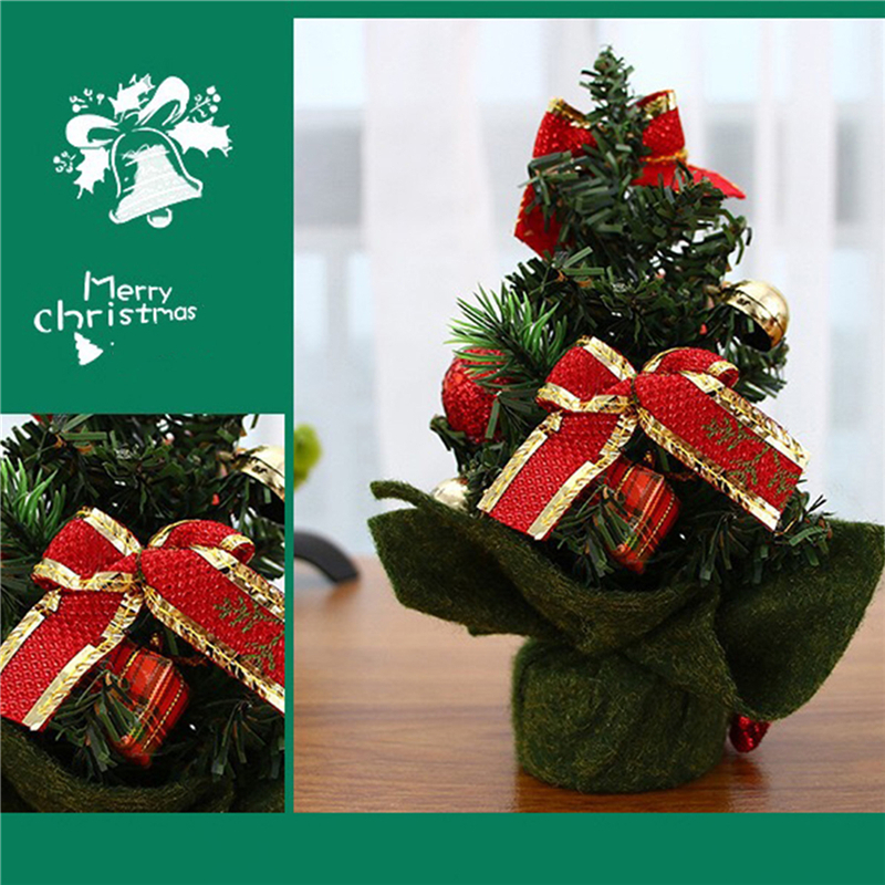 20cm Mini Christmas Tree Table Top Christmas Tree Small Desk Xmas Tree Party Decorated Tree For Home Office Christmas Ornament