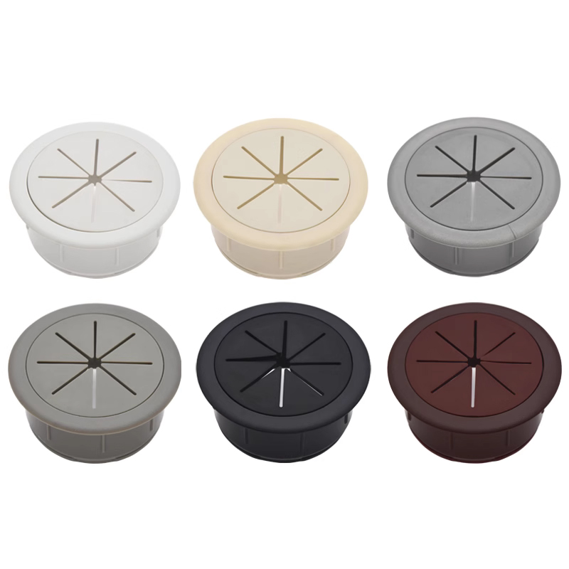 Alle Farben: 50 mm/53 mm/60 mm Schreibtisch, Tisch, ABS und Gummi, Kabellochkappen, PC-Computertisch, runde Draht-Netzte Tülle