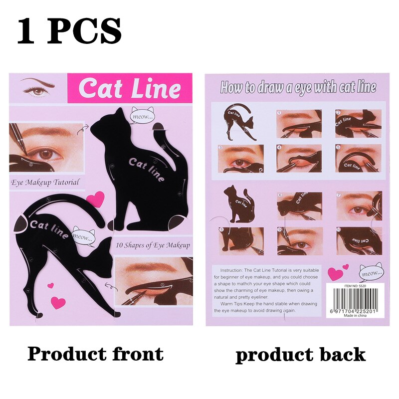 Pochoirs Eye-liner à ligne de chat, outil de maquillage noir, maquillage facile, pochoirs à ligne de chat, modèle façonnant, carte d&#39;eyeliner