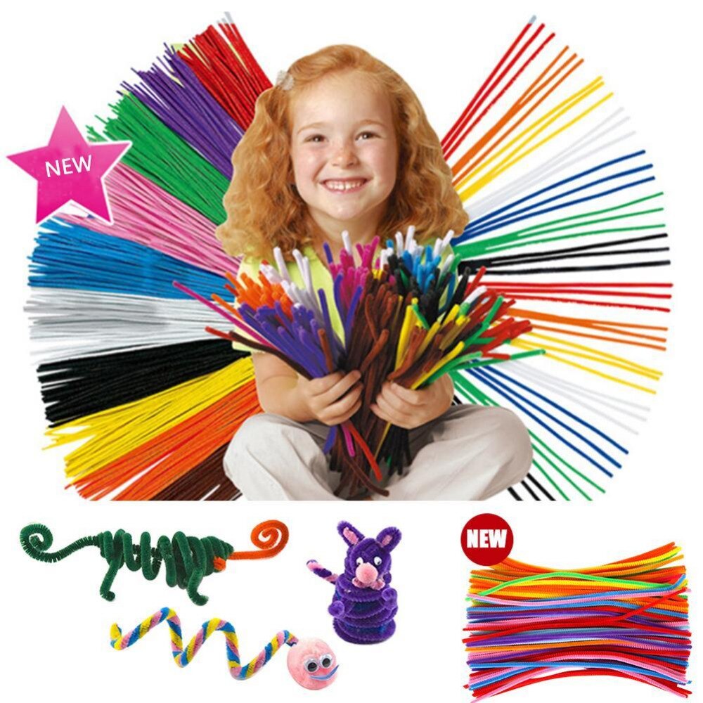 100 stuks kinderknutsels pluche stokjes handgemaakte kunst diy materialen shilly stick speelgoed educatief diy speelgoed voor kinderen