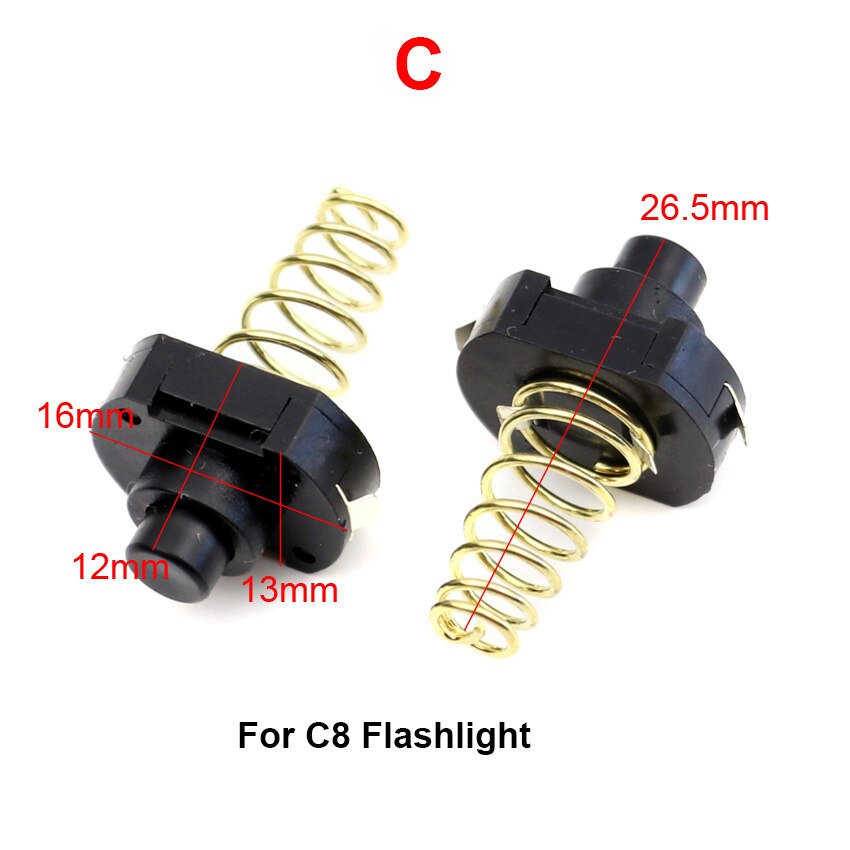 LED Taschenlampe drücken Taste Schalter AUF aus Elektrische Taschenlampe Schwanz Schalter T6 Q5 C8 501B 502 DIY reparatur Aktualisierung teil für LED Taschenlampe lampe: C