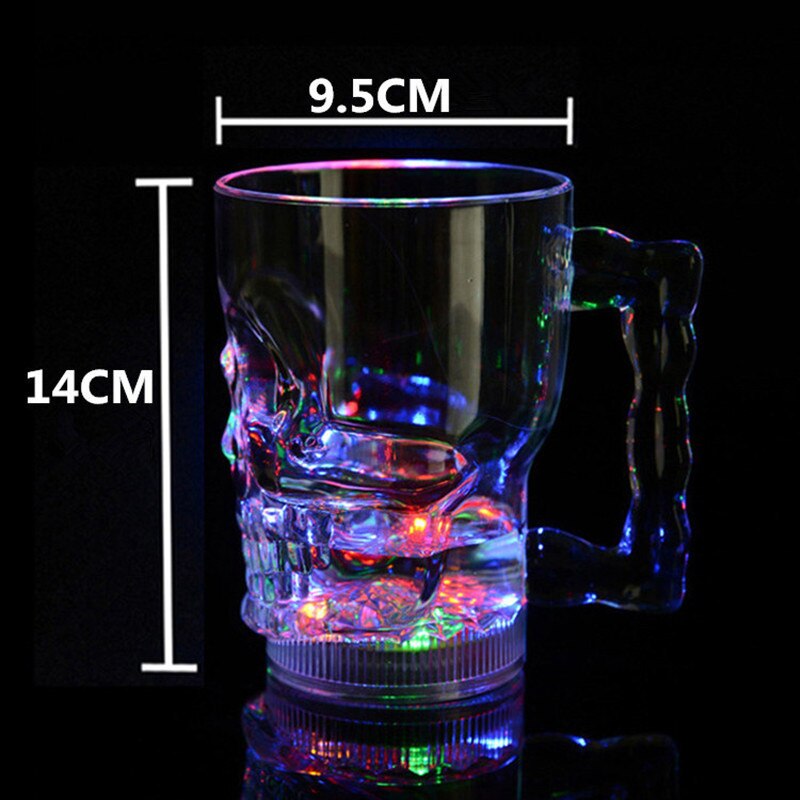 Lovers acrylic luminous cup water pouring induction shining glass magic color changing glass plastic party pub beer mug: 6