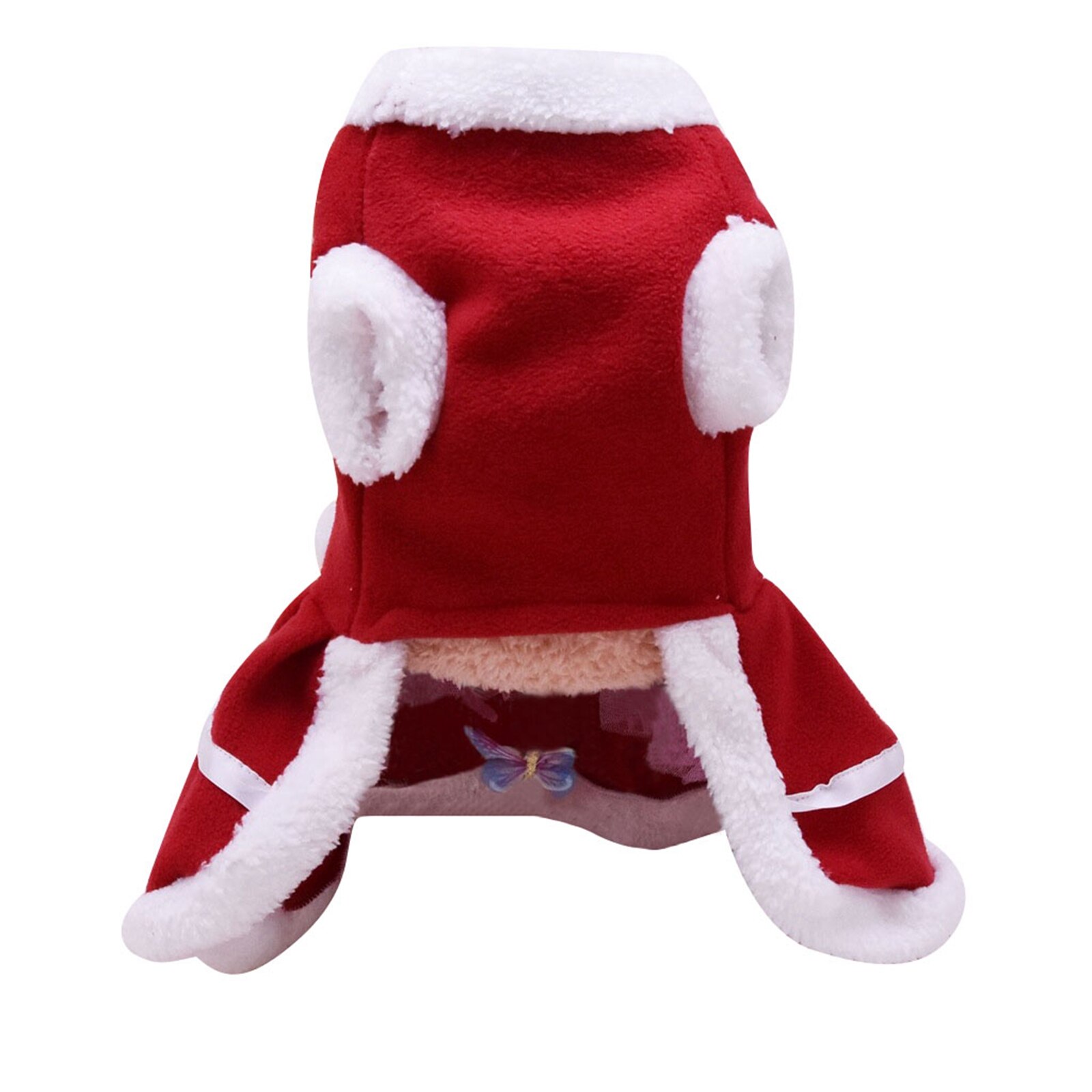 Kerst Hond Strik Kostuum Jurk Puppy Fleece Rok Kleding Herfst Winter Warme Kleding Huisdier Hond Rode Rok Fancy Dress