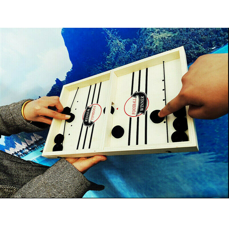 Family Toy Wood Games Toys Fast Sling Puck Game Paced Sling Puck Winner Board Child Chessboard Chess Games 35X22X2.5