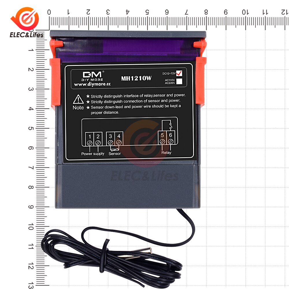 AC 90~250V / DC 9-72V MH1210W Digital Temperature Controller 220V 10A Thermostat Regulator Adjustable temperature control switch