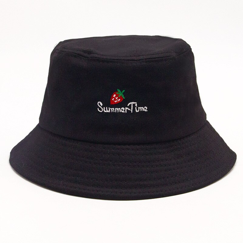 Chapeau de poisson unisexe | Noir blanc jaune été femmes hommes Couple chapeaux unisexe, casquette Hip Hop, chapeau seau Panama protection solaire, chapeaux de pêcheur: Summer Time black