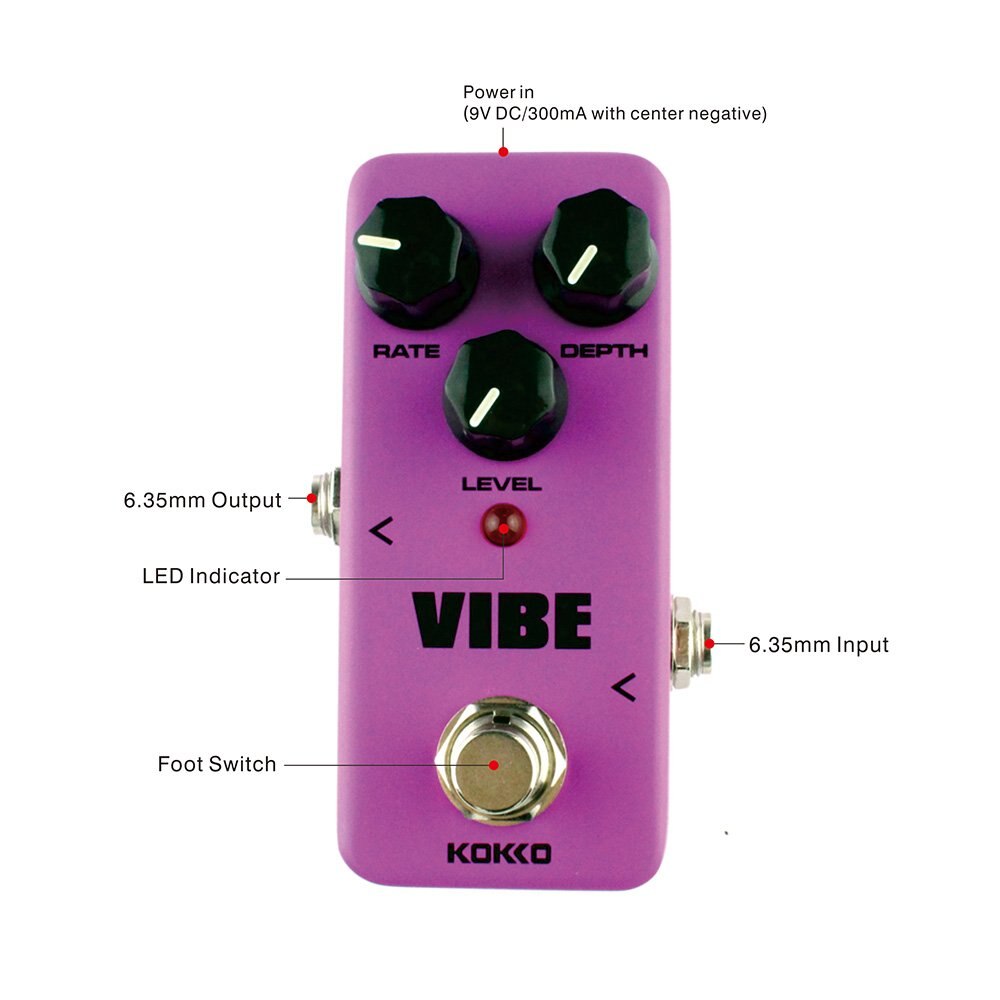 KOKKO FUV2 VIBE Mini Electric Guitar Effect Pedal Analog Rotary Speaker Guitar Effect Full Metal Shell True Bypass