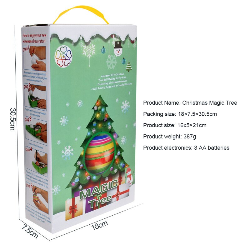 Ornements de noël Graffiti arbre de noël bricolage peint arbre magique de noël arbre magique peinture électrique boule jouets de fête