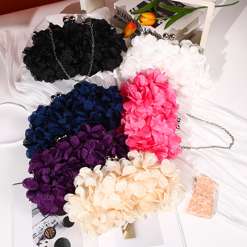 Blomma middagsväska blommig kedja axelväska brud handväska kuvertväska kvinna kronblad kvällsfest kuvertväska bröllopsklänning väska