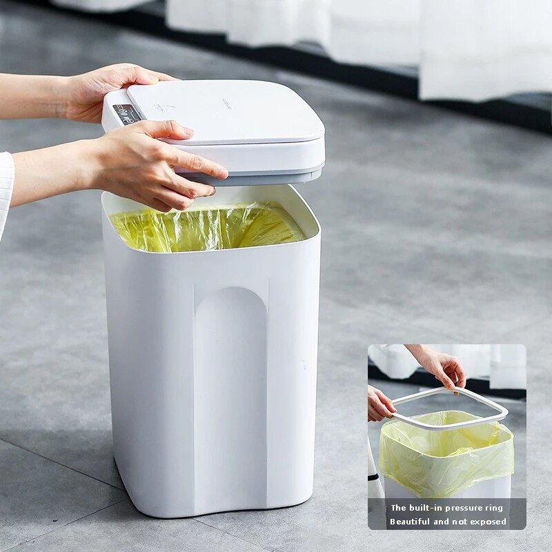 Smart Induction Trash Can Automatic Intelligent Sensor Dustbin Electric Touch Trash Bin for Kitchen Bathroom Bedroom Garbage
