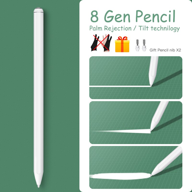 Tablet pen trådløst oplader etui til apple pencil til ipad pro 11 12.9 6th 7th mini 5 air 3 med håndfladeafvisning: Stilarter 2