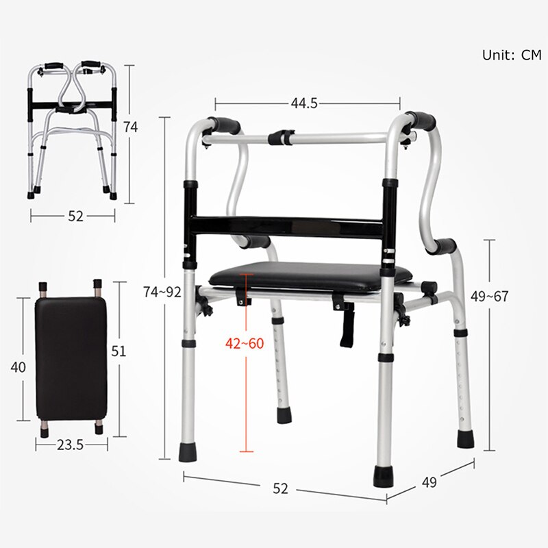 Bâton de marche en Aluminium extensible réglable poignée coude béquille aides à la marche pour handicapés