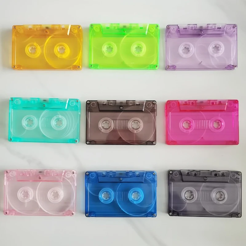 Popular Cassette Tape Transparent Storage Box Audio Magnetic Recording Blank Tape Case Dustproof Box 1Pc