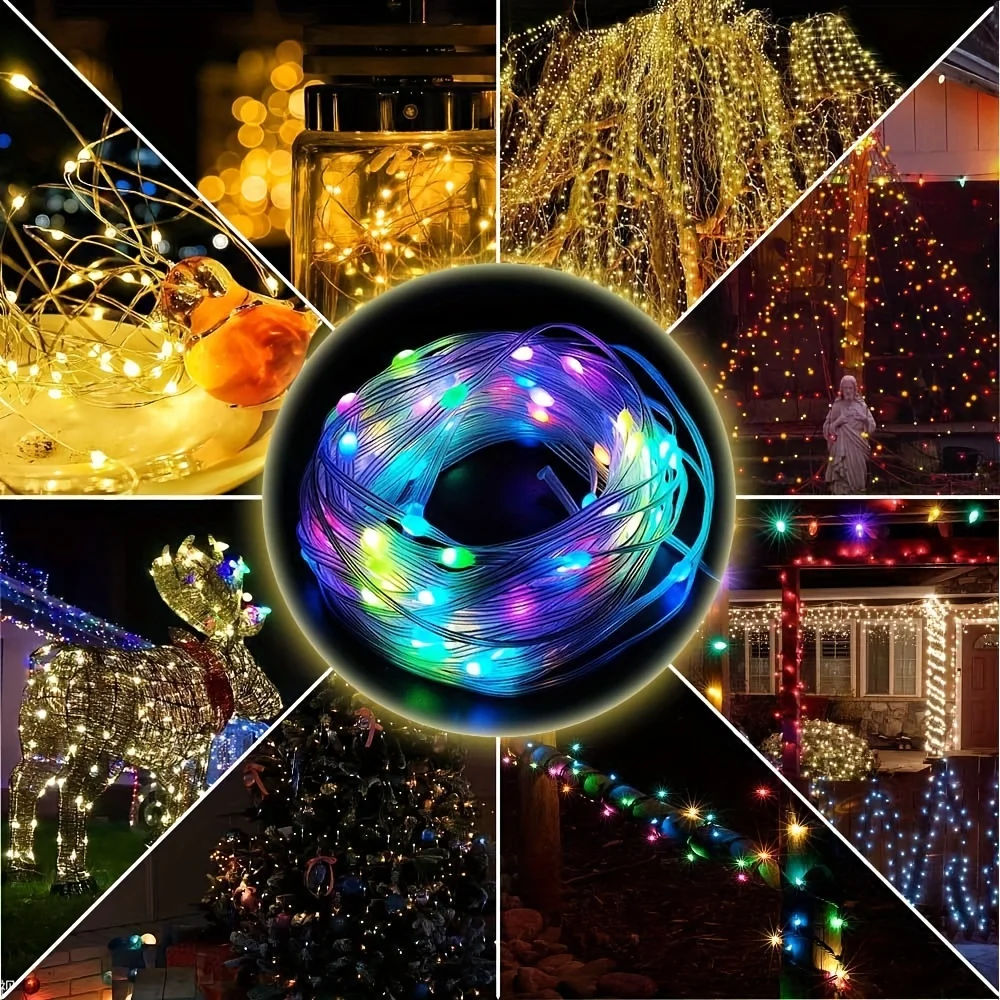 Rgb-ic led-lyslenke usb bluetooth og fjernkontroll  ws2812b lyslenker vanntett julegirlander til hjemmet bryllupsfestdekor