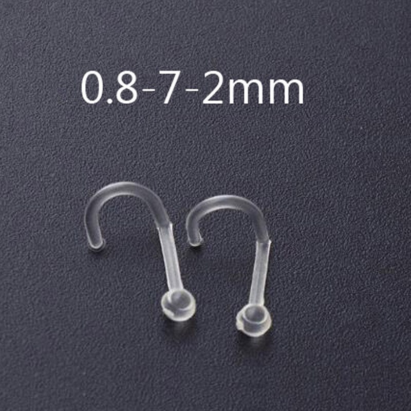 10PCS Zachte Neus Ringen Lip Ring Onzichtbare Neus Studs Bio-plastic Anti-allergisch Siliconen Body Piercing Sieraden bioflex: 7