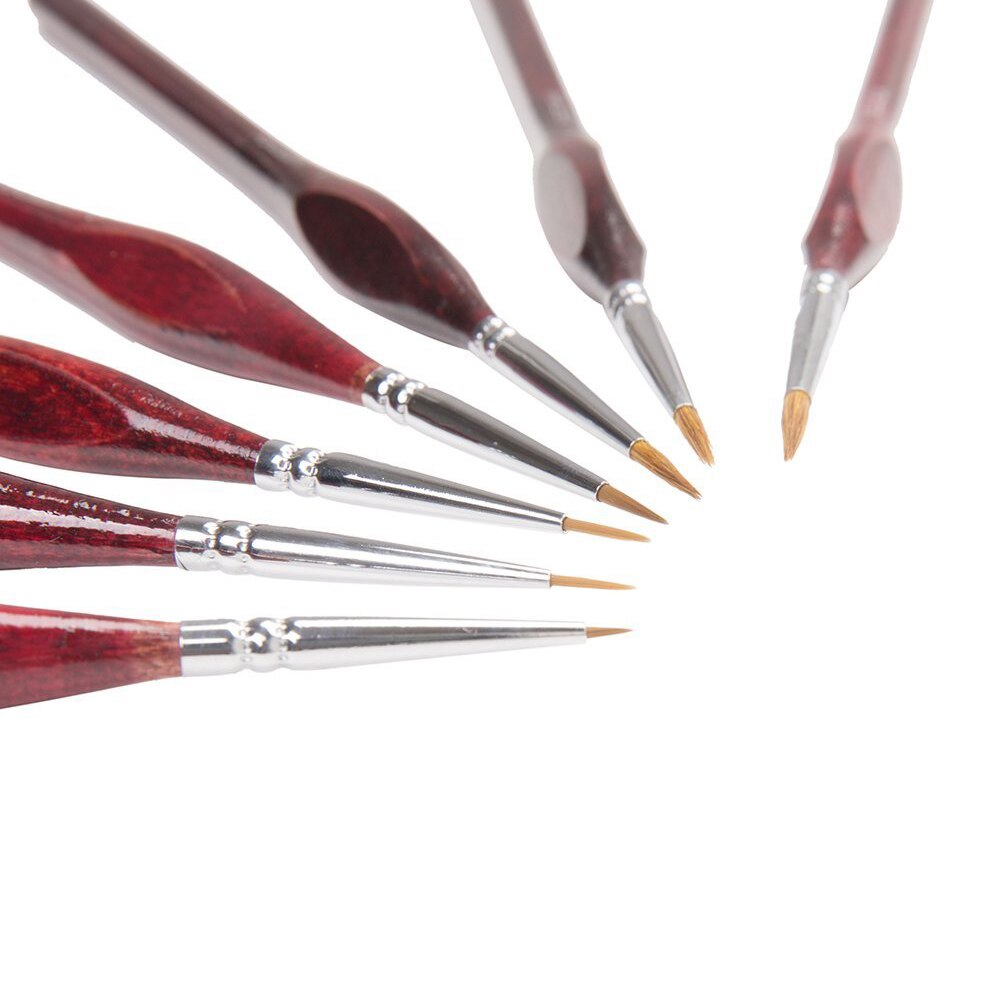 MEEDEN Sable Hair Paint Brush Set - 7 Miniature Art Brushes for Drawing Gouache Oil Painting Brush Art Supplies