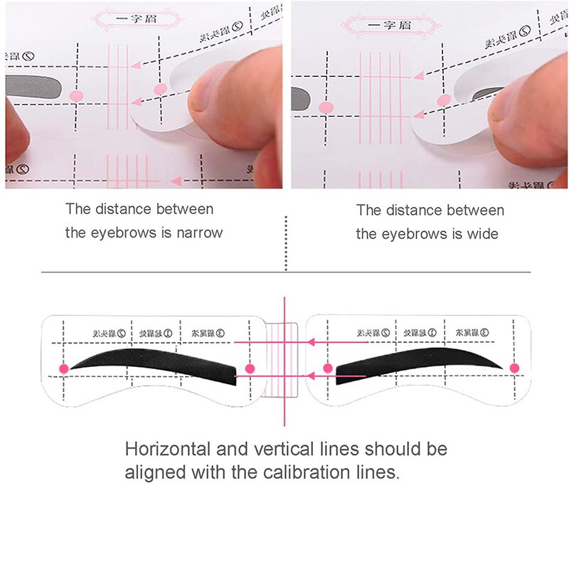 24 paires sourcil pochoir carte modèle sourcil autocollant outil dessiner parfait sourcils