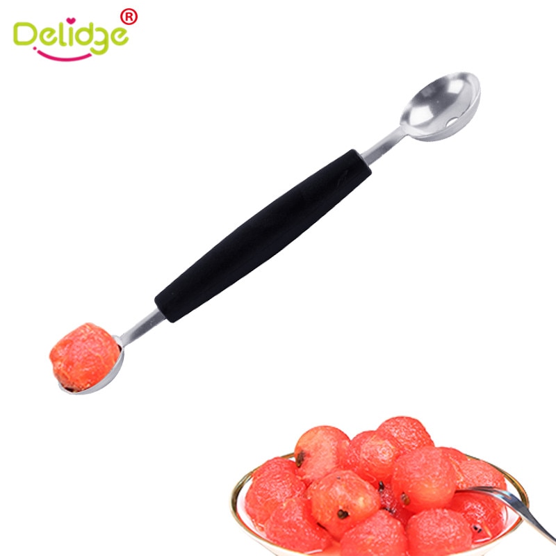 Delidge 1 pcs Double-End Multifunctionele Fruit Lepel Rvs Melon Baller Carving Mes Ijs Lepel