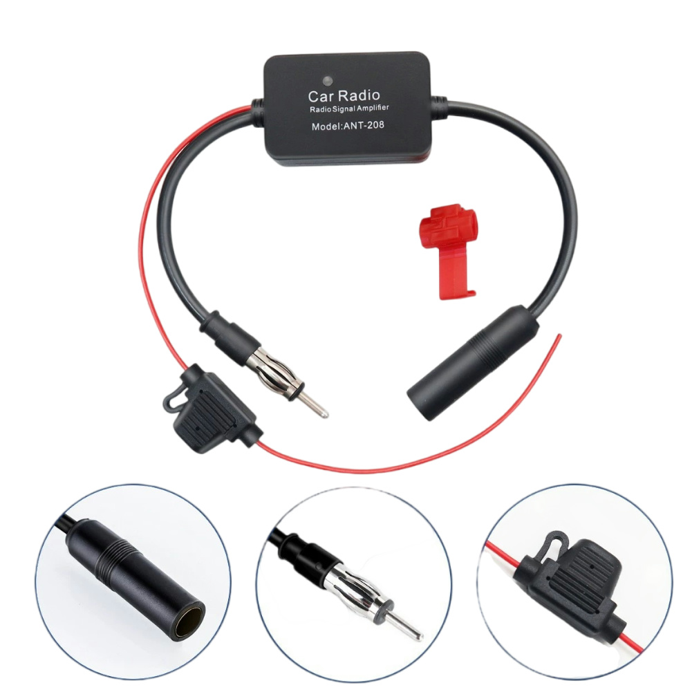 12V Auto Antenne Signal Verstärker Set Universal AM FM Radio Anti-störungen Verbessern Auto Elektronische Zubehör für ANT208