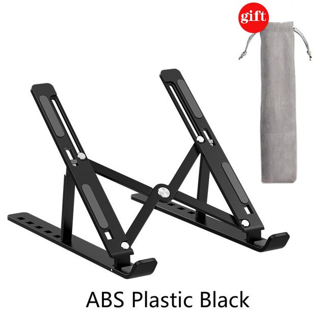 Laptop Holder for MacBook AirPro Adjustable Foldable Aluminium Alloy Support Base Notebook ,Laptop Stand for PCNotebook: ABS Black