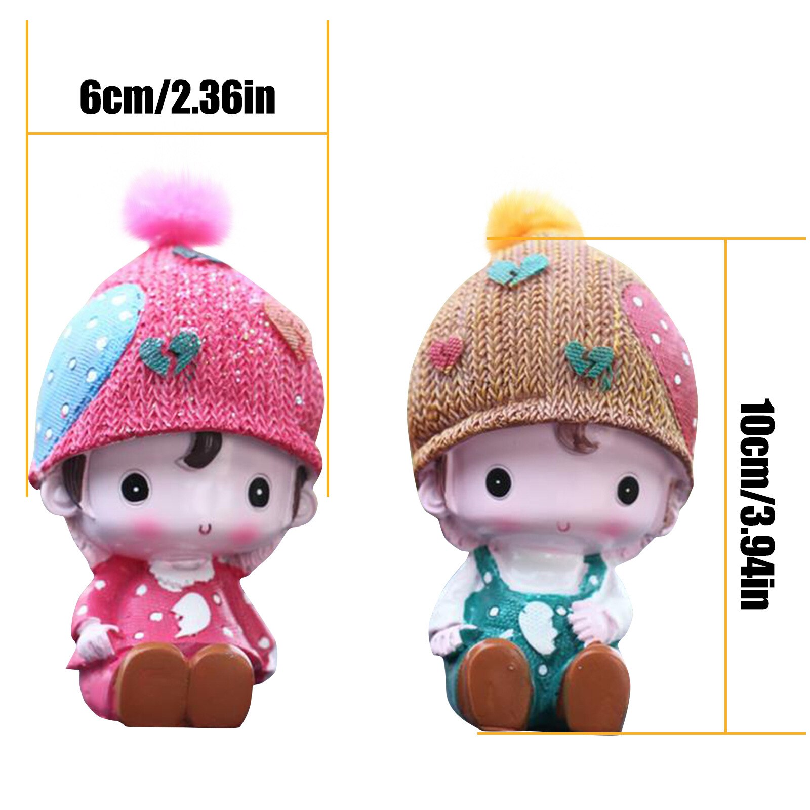 4 # Wishing Paar Beeldjes Leuke Auto Pop Ornamenten Auto-interieur Decoraties Beeldjes Miniaturen Beste Voor Uw Liefhebbers