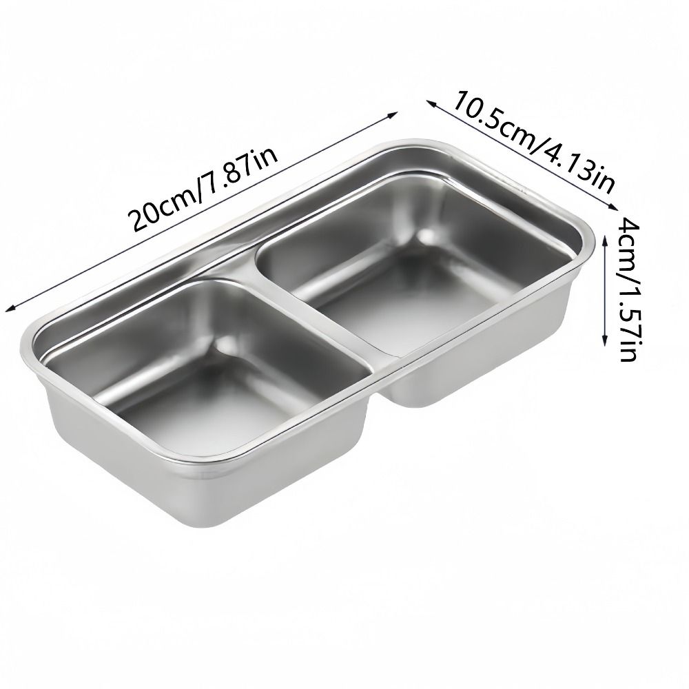 Genanvendelige snackbeholdere i rustfrit stål, skoldningsfri, friskhedsbevarende krydderiboks med låg, enkelt/dobbelt rum