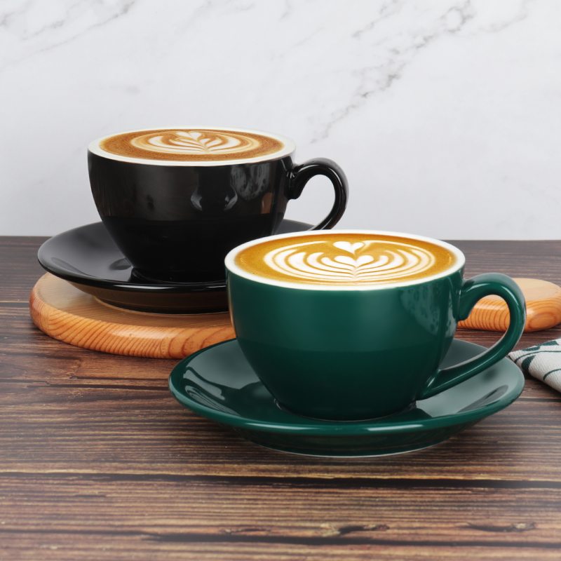 Simple Colorful Ceramic Office Home Coffee Cup And Saucer Set With Spoon Hotel Cafe Western Tea Restaurant Coffee Mugs