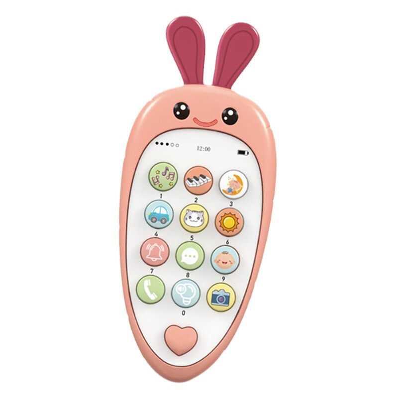 Apprendimento elettronico Smartphone giocattolo giocattoli per bambini giocattoli educativi per telefoni cellulari musica voce giocattolo bambini educativi precoci: Radish pink