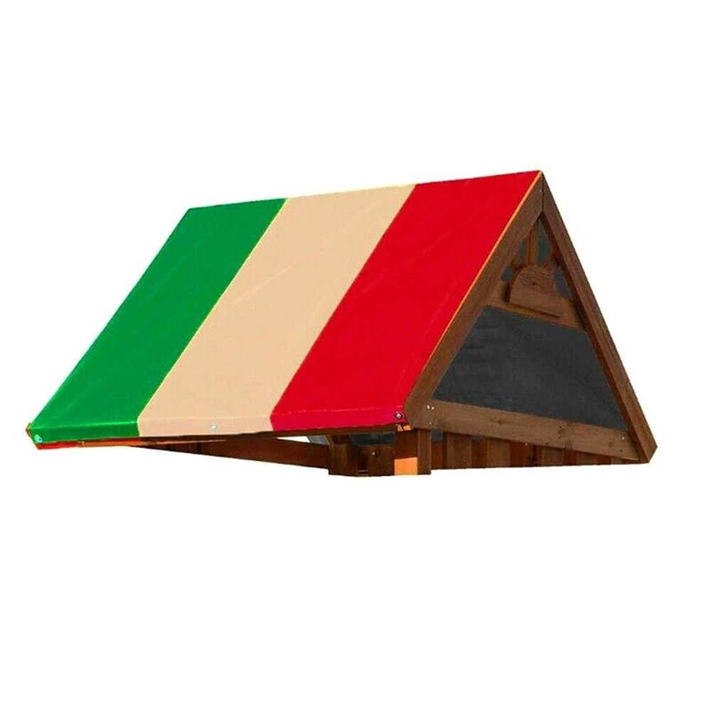 Tobogán Playhouse cubierta toldos parque infantil canopes reemplazo chico Lona de cortina impermeable colorido rayas PI669: Green Beige Red