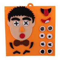 Enfants reconnaissance formation jouets éducatifs bricolage assemblage Puzzles puzzle un ensemble 3D Parents et enfants cinq organes de sens: orange