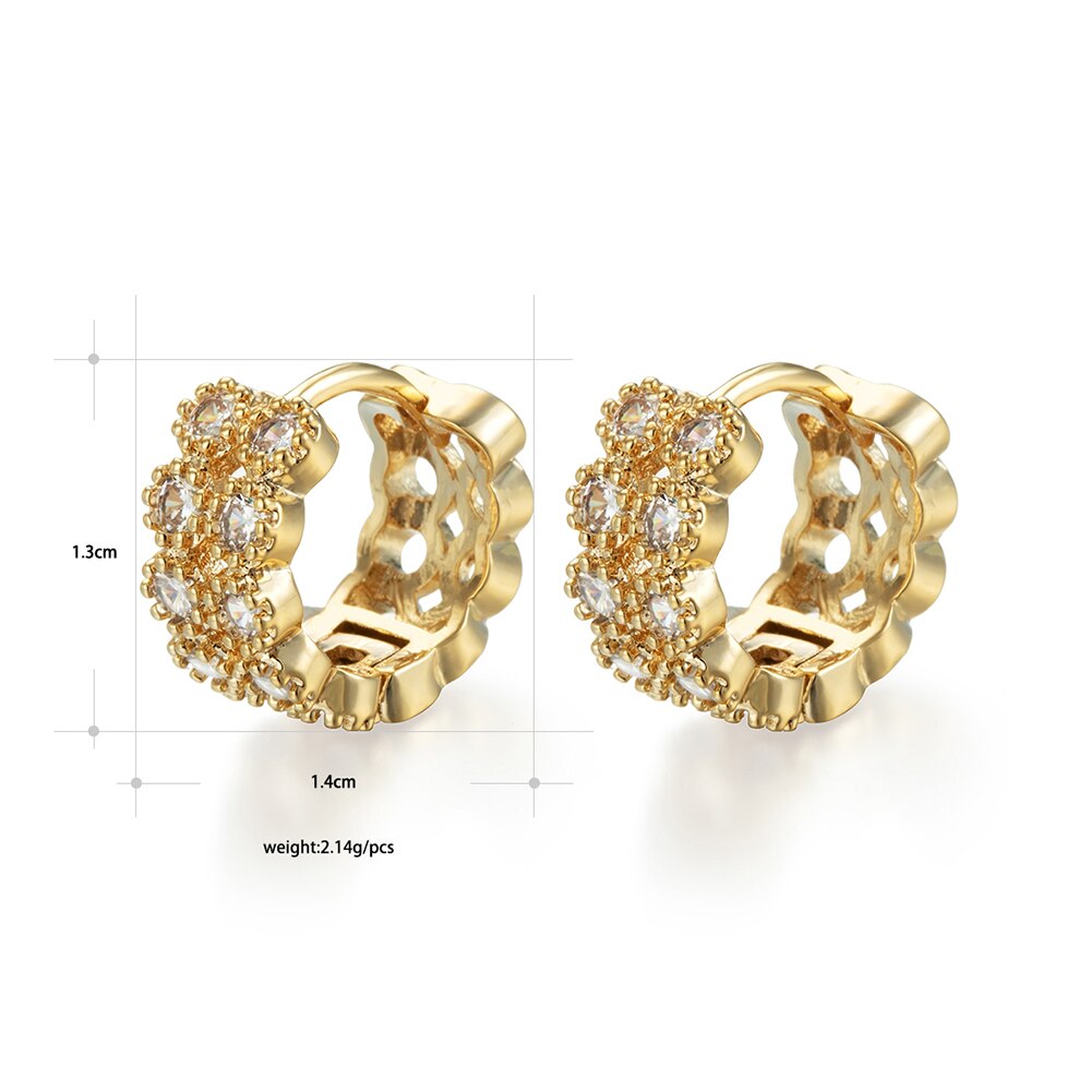 À la rond cercle petit cerceau boucles d'oreilles pour les femmes cristal géométrique déclaration CZ Huggies femme minimaliste Brincos