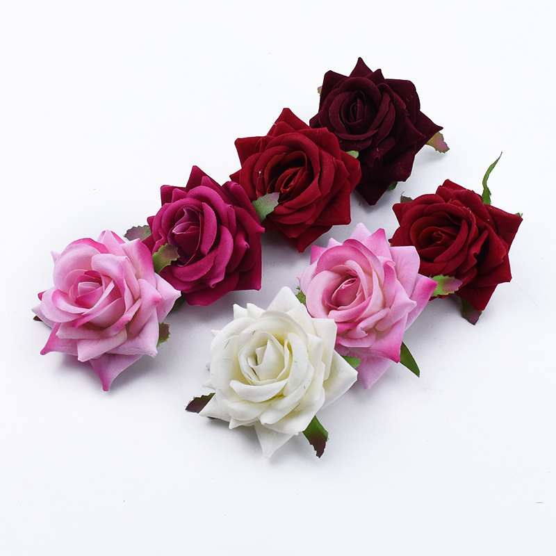 100 pièces pas cher roses mariage fleurs décoratives mur décoration de la maison accessoires fleurs artificielles un capuchon boîte