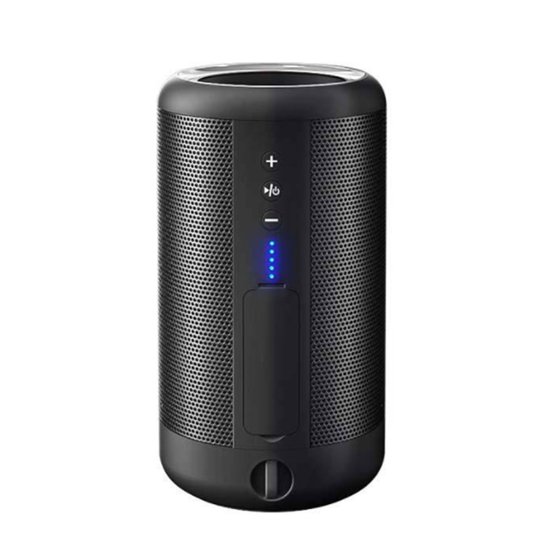 VTIN Altavoz Bluetooth inalámbrico 5,0 IPX5 impermeable 3D 360 estéreo HiFi música tarjeta TF 3,5mm AUX para IPhone/Xiaomi/Android: black