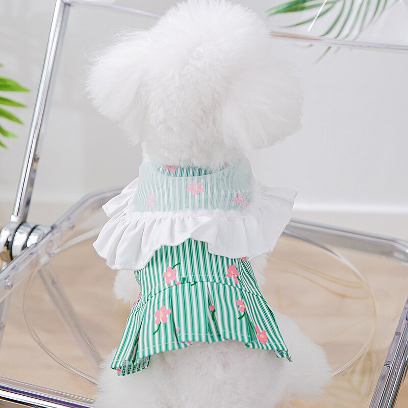 Dog Pets Clothes Summer Cat Vest Small Dog Costume Floral Skirt Yorkies Pomeranian Clothes Bichon Poodle Dog Clothing