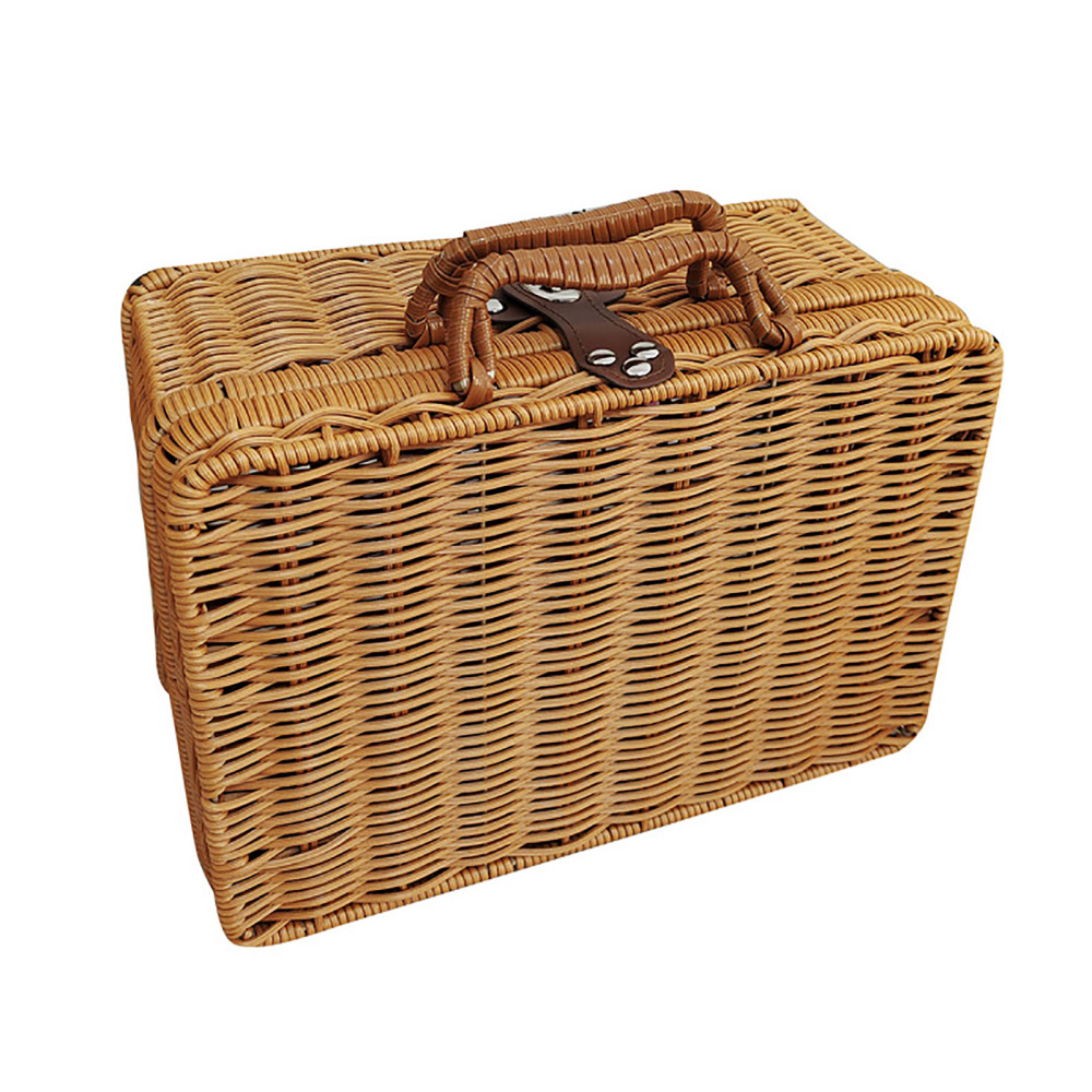 Koffer Rotan Opbergdoos Mand Geweven Voor Picknick Buiten Party Travel Woonkamer Kleren Speelgoed Houten Zeegras Manden Rieten
