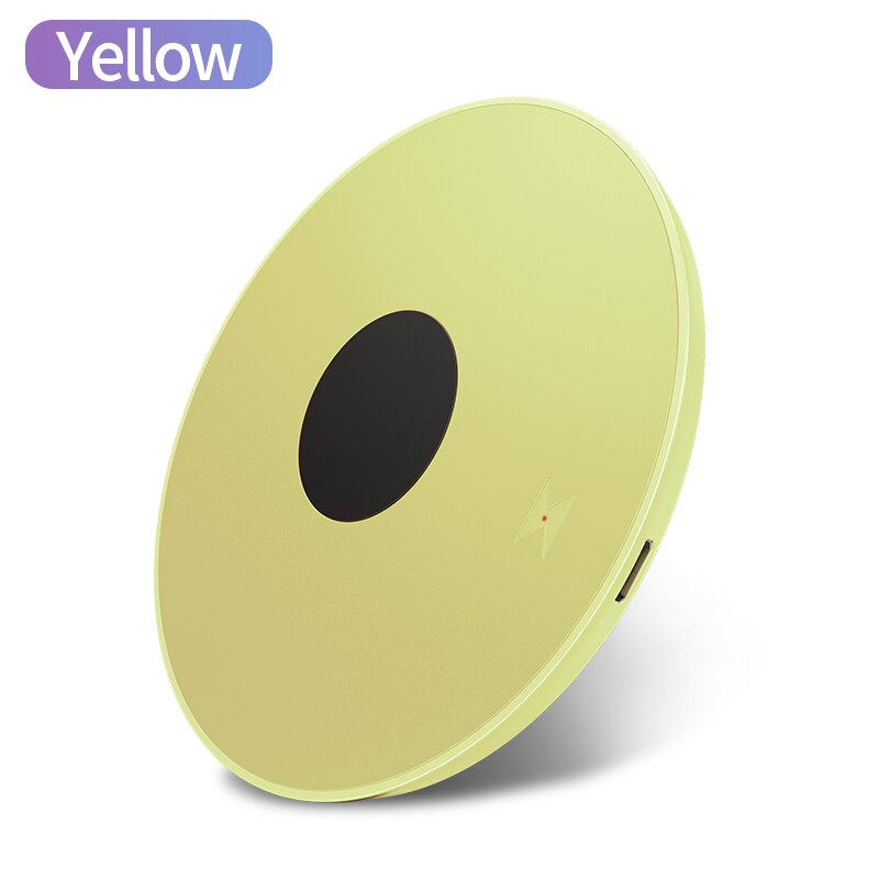 Udyr-cargador inalámbrico Qi para Samsung Galaxy S10, S9/S9 + S8, Note 9, almohadilla de carga rápida para iPhone 11 Pro, XS, Max, X, XR, 8 Plus, 10W: Yellow
