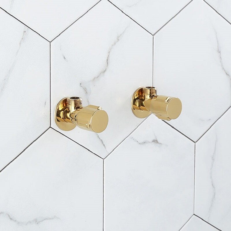 Messing Driehoek Klep Water Regelklep Goud Hoek Valve Badkamer Tap Water Valve 1/2*1/2 Messing Chroom Hoek Kleppen