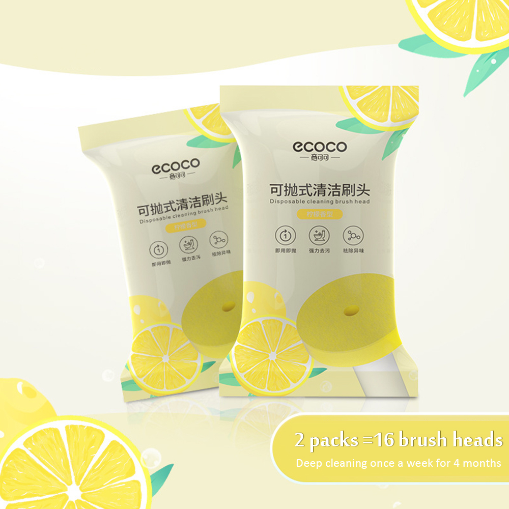 Jednorazowa szczotka do wc z głowicą czyszczącą naścienne narzędzie do czyszczenia rogów do łazienki szczotka wymienna akcesoria na głowę: Lemon scent