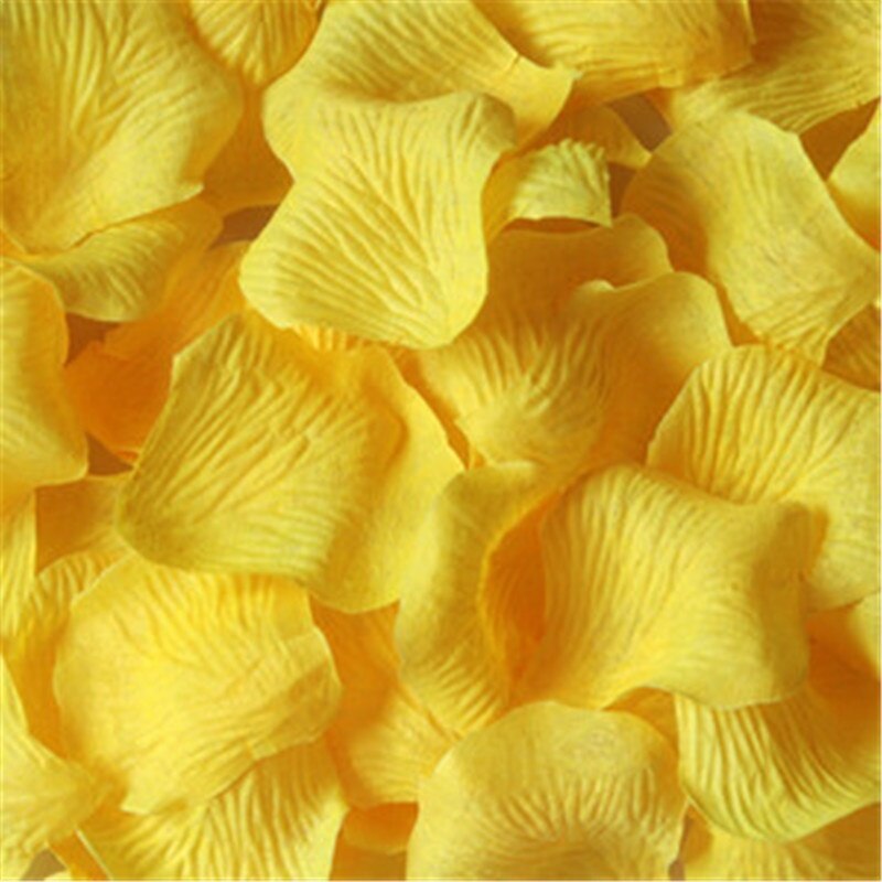 1000pcs Artificial False Petals Silk Fabric Rose Petals Wedding Decorative Party Romantic Flower Girl Throw Petal 5z: yellow