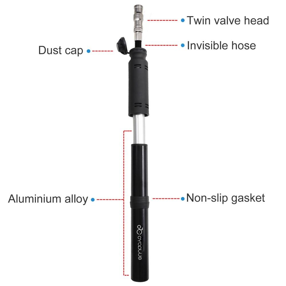 CYCPLUS Bicycle Pump Mini Pumpe for Bike Cycling Inflator Accessories 110PSI Portable Aluminum Alloy Presta Schrader Valve pump