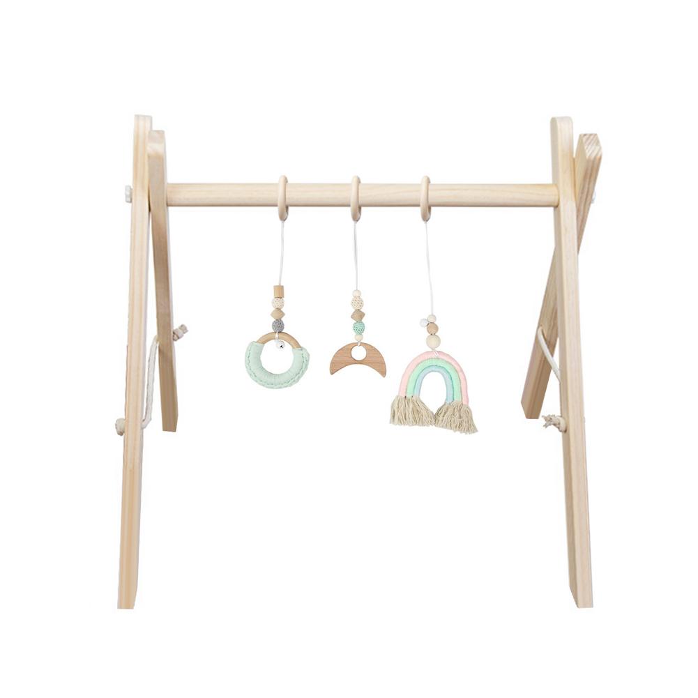 Baby Spel Gym Opvouwbare Draagbare Tool Decoratie Voor Kinderen Loopstoeltje Peuter Baby Rugzak Cut Het Touw Caminador Bebe: Wood Color
