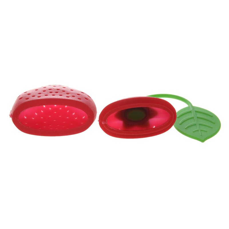 -jordbær silikone te infuser si - rød og grøn / velegnet til brug i tekande, tekop og mere - en vidunderlig g