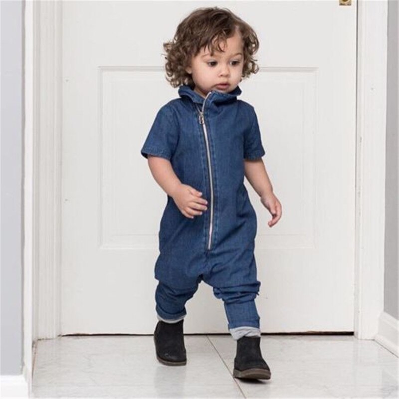 Barboteuse en jean Denim pour bébé, 0-3T, combinaisons de Cowboy pour fille et garçon en bas âge, vêtements de printemps